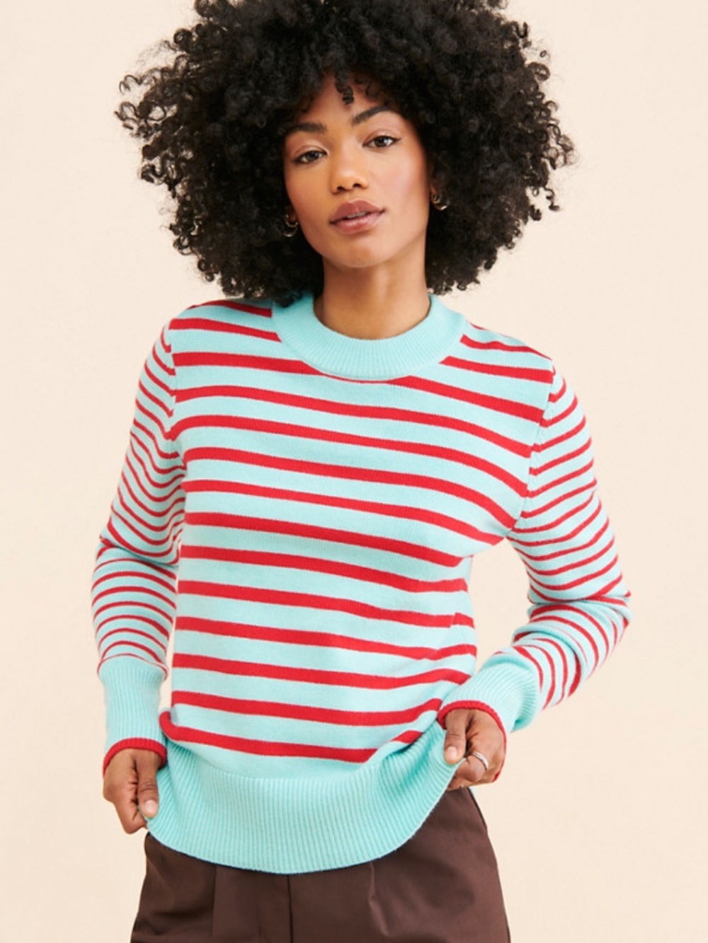 Addison Bay Cypress Active Sweater Sz S Striped